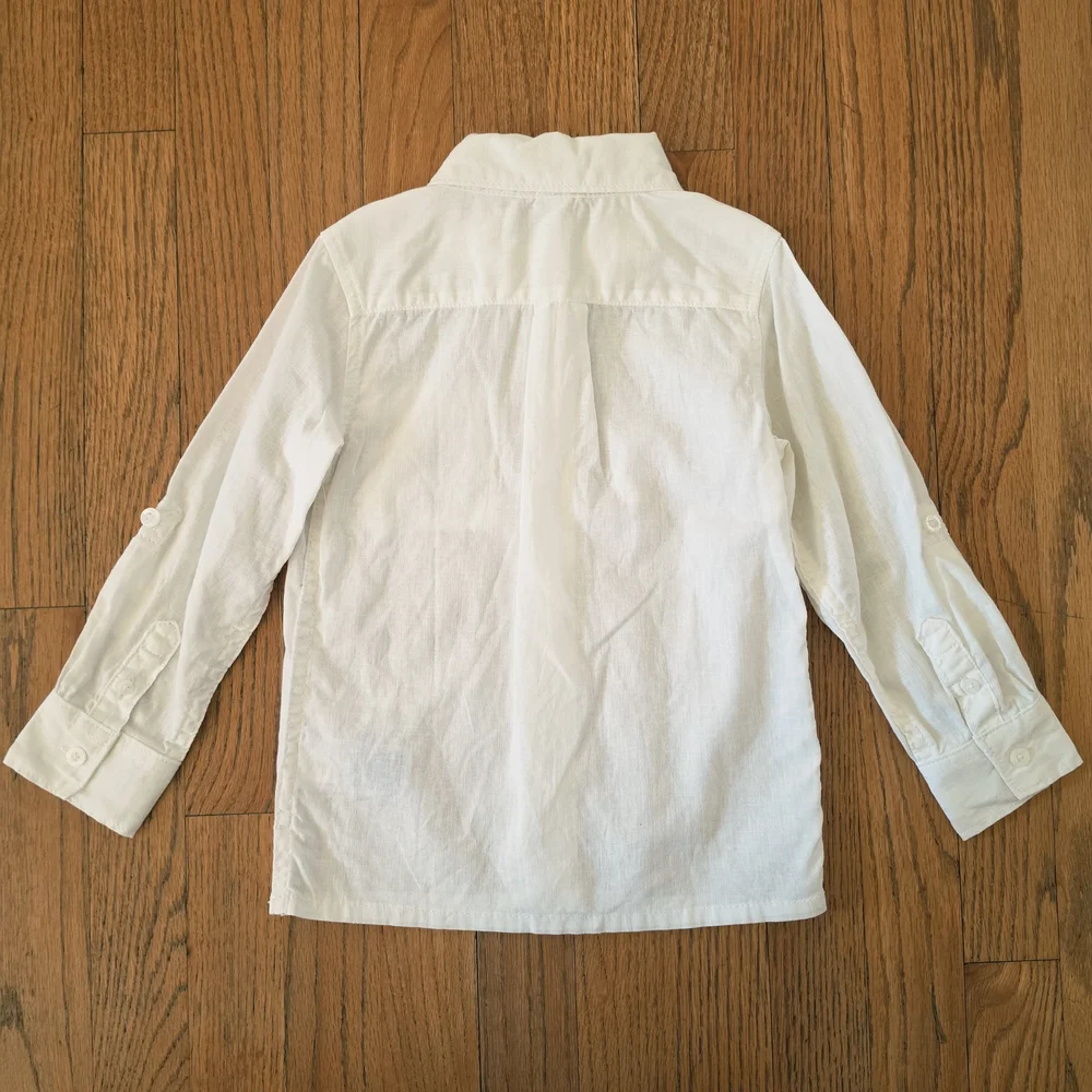 GAP Classic White Button-Down Shirt And Beige Pants Boys Size 4